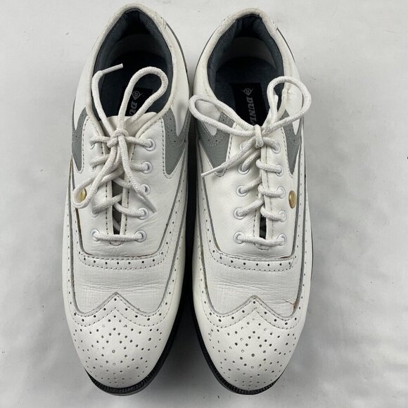 Dunlop Fuzzy Zoeller Fz6000c Leather Golf Shoes Men’s Size 8 White Lace Up - Picture 8 of 12